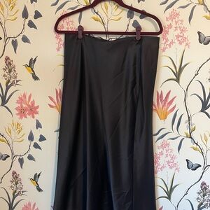 Zara Black Silky Maxi Skirt